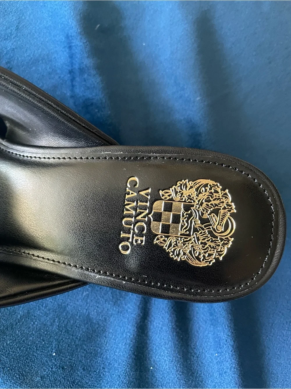Vince Camuto Black Twisted Toe-Post Slide Sandals NEVER WORN!